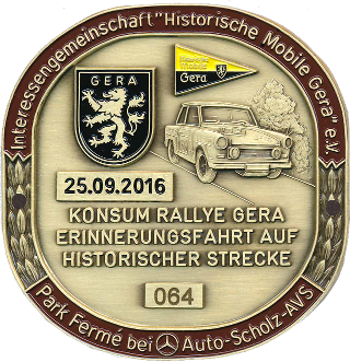 Plakette KONSUM-Rallye Revival 2016